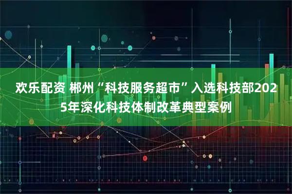 欢乐配资 郴州“科技服务超市”入选科技部2025年深化科技体制改革典型案例